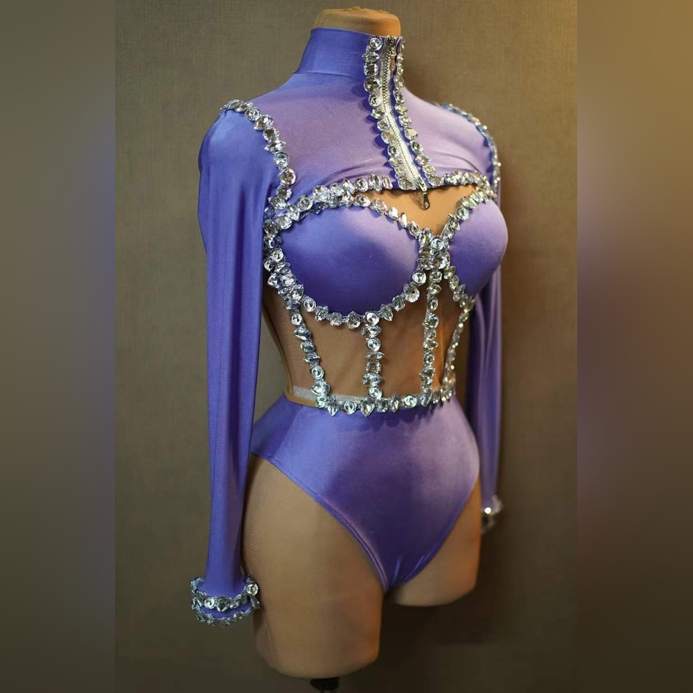 Powder blue ready to ship leotard corset bolero jacket - Picture 10 of 11